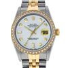 Image 2 : Rolex Mens 2 Tone White Dial Diamond Bezel 36MM Datejust Wristwatch