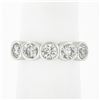 Image 1 : NEW Custom Made Platinum 1.19 ctw Bezel Diamond 5 Stone Classic Wedding Band Rin