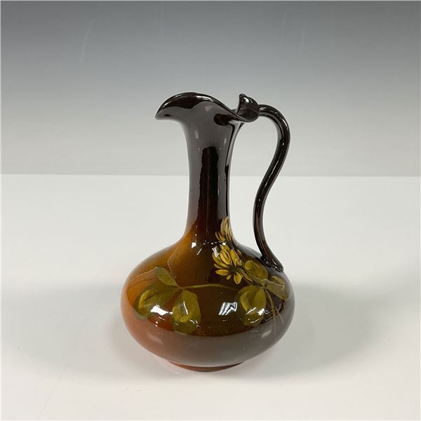 Rookwood Pottery Brown Glaze Ewer, Floral Decoration