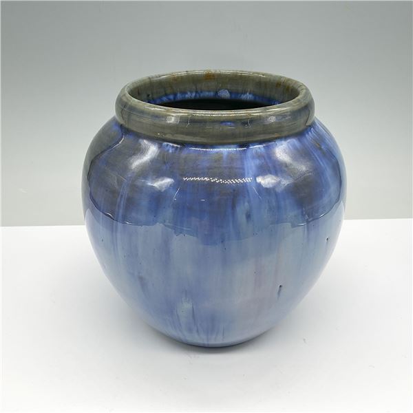 Fulper Blue and Green Drip Glaze Pottery Vase
