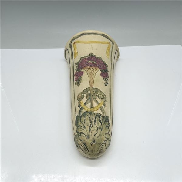 Vintage Ceramic Hand-Painted Wall Pocket Vase