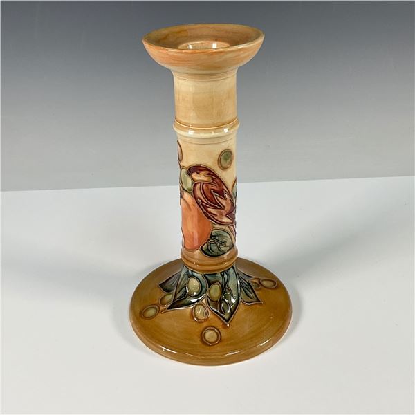 Moorcroft Pottery Candlestick, Juneberry Pattern, Signed