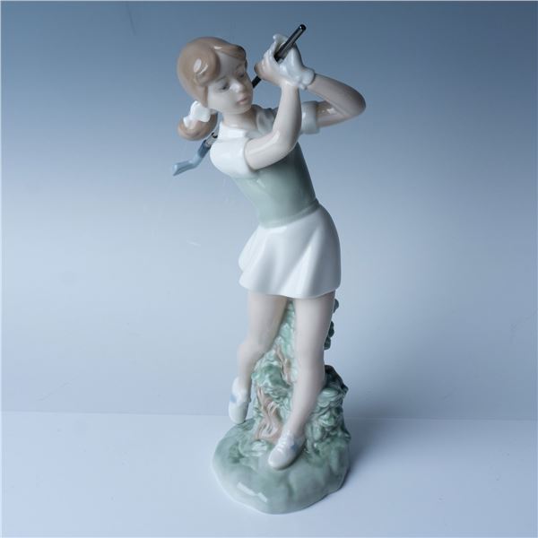 Nao by Lladro Porcelain Figurine, Woman Playing Golf 450