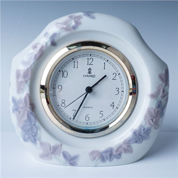 Lladro Porcelain Floral Table Clock NÃ‚Â° 1005654