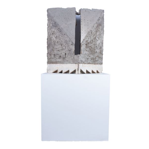 2pc Minimalistic Modern Plaster Sculpture With Base