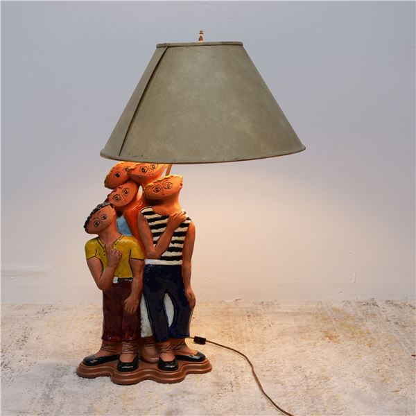 Original One of a Kind Art Lamp Figurine, Summertime Fun