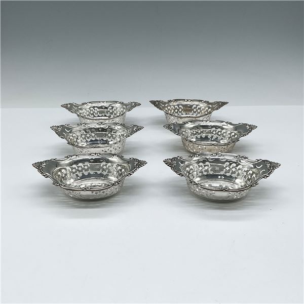 6pc Vintage Gorham Sterling Pierced Nut Dishes