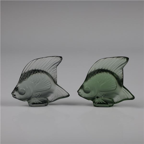 Pair of Lalique Frosted Glass Fish Figurines