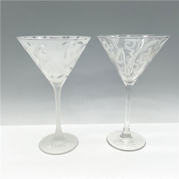 Pair of Romero Britto Martini Glasses