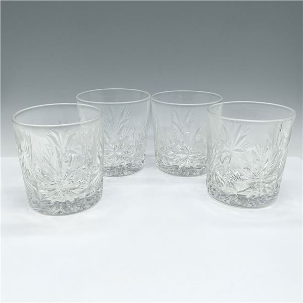 4pc Edinburgh Crystal Whiskey Tumblers, Star of Edinburgh