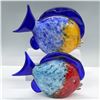 Image 2 : 2pc Franco Moretti Signed Murano Glass Fish