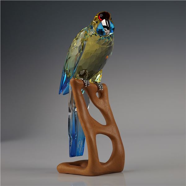 Swarovski Crystal Green Rosella Figurine with Original Box