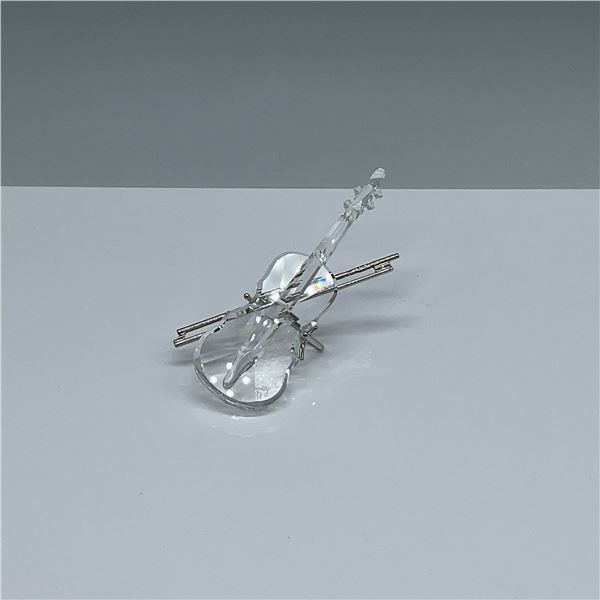 Swarovski Silver Crystal Violin w/ Bow and Original Box