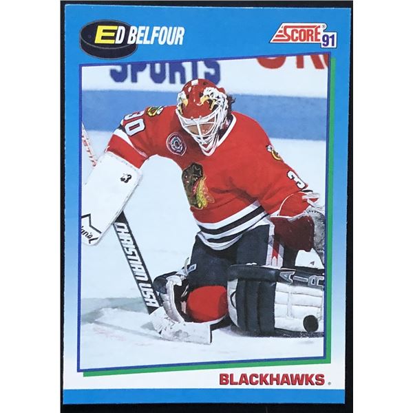 1991-92 SCORE ED BELFOUR (HOF) ROOKIE CARD