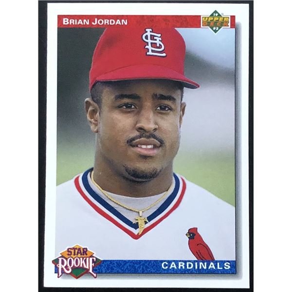1992 UPPER DECK BRIAN JORDAN ROOKIE CARD