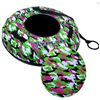 Image 1 : NEW XYPLER SNOW TUBE WITH HARD BOTTOM, GREEN, PINK AND WHITE CAMO, RETAIL $160
