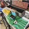 Image 1 : METAL TOOLBOX OF VINTAGE LOGGING SUPPLIES