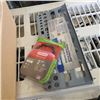 Image 2 : BOX OF PEGBOARD HOLDER, CORDLESS TOOLS, CHAINSAW CHAIN AND MORE