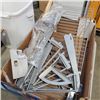 Image 2 : 2 BOXES AND BUCKET OF HARDWARE METAL SHELVES AND MORE
