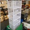 Image 2 : 7 STORAGE TOTES WITH BUILT-IN LIDS AND 6 STACKING CRATES
