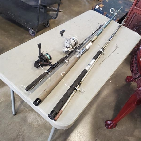 3 FISHING RODS AND REELS