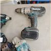 Image 2 : 4PC CORDLESS MAKITA KIT WITH CIRCULAR SAW, GRINDER, IMPACT AND DRILL WITH 4 18V BATTERIES,, CHARGER 
