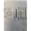 Image 3 : 1947 CANADIAN COINS 25 CENT AND 10 CENT PLUS 5 CENT AND 1 CENT KING GEORGE VI .800 SILVER
