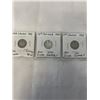 Image 1 : 3 CANADIAN SILVER DIMES 1931, 1932, 1933 LOW MINTAGE .800 SILVER