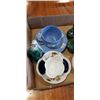 Image 2 : COLLECTION OF ANTIQUE CHINA AND COLLECTIBLES INCLUDING EASTER PEWTER RIMMED HAND PAINTED BOWL, WEDGE