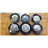 Image 1 : 6 ANTIQUE PORCELAIN PAINTED FRAMED BUTTONS