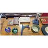 Image 2 : ASSORTED ANTIQUE COLLECTIBLES AND 2 ART GLASS PAPER WEIGHTS