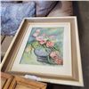 Image 3 : 3 ANTIQUE PICTURES, FLORAL AND TWO FAMR SCENES