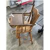 Image 2 : VINTAGE DOLL PRAM AND HIGH CHAIR