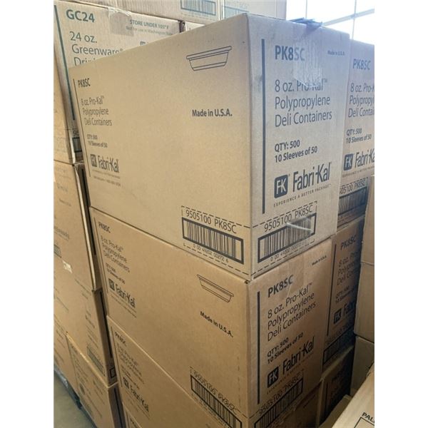 2 CASES OF 500 8OZ DELI CONTAINERS, 10 SLEEVES OF 50 PER BOX