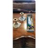 Image 2 : ANTIQUE CANADIAN MADE CARVING SET, AND ASSORTED BIRKS AND OTHER SPOONS, CANDLE STANDS