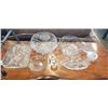 Image 1 : ANTIQUE CRYSTAL AND GLASS WARE ITEMS, INLCUDING HEAVY CYRTSAL PINWHEEL FOOTED BOWL
