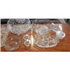 Image 2 : ANTIQUE CRYSTAL AND GLASS WARE ITEMS, INLCUDING HEAVY CYRTSAL PINWHEEL FOOTED BOWL