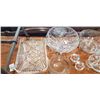 Image 3 : ANTIQUE CRYSTAL AND GLASS WARE ITEMS, INLCUDING HEAVY CYRTSAL PINWHEEL FOOTED BOWL