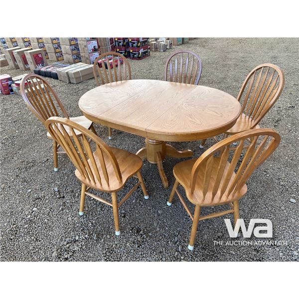 WOOD TABLE & 6 CHAIRS