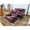 Image 1 : BURGUNDY RECLINING LOVESEAT & CHAIR