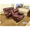 Image 2 : BURGUNDY RECLINING LOVESEAT & CHAIR