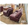 Image 4 : BURGUNDY RECLINING LOVESEAT & CHAIR
