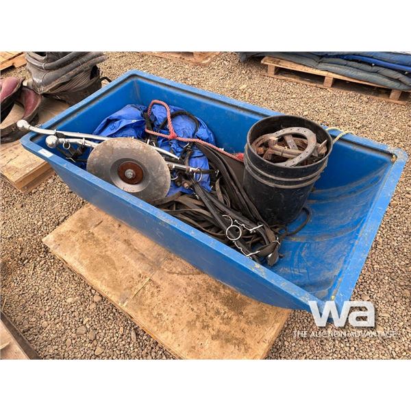 BLUE CALF SLEIGH, HAMES, HORSE SHOES
