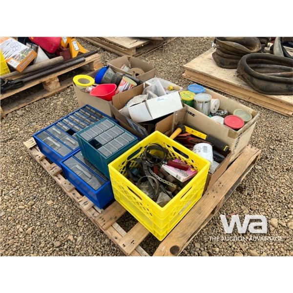 PARTS BINS, QTY OF SCREWS, FUNNELS, WIRE