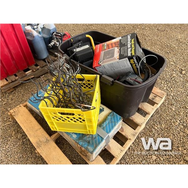 SPACE HEATER, SPOT LIGHTS, 8 TIER STEEL SHELFING