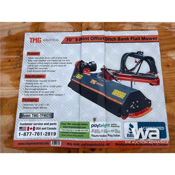 TMG 70 IN. OFFSET DITCH BANK FLAIL MOWER