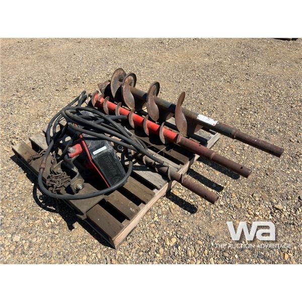 WHEATHEART HYD. FEL HOLE AUGER & 3 BITS