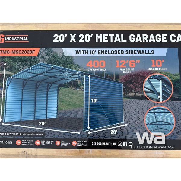 TMG 20 X 20 FT. METAL GARAGE CARPORT SHED