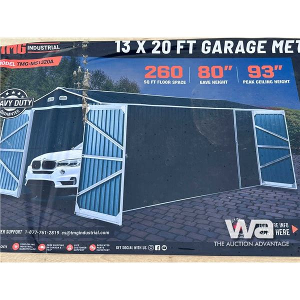 TMG 13 X 20 FT. GARAGE METAL SHED