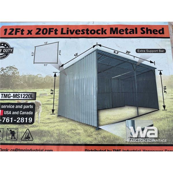 TMG 12 X 20 FT. LIVESTOCK METAL SHED